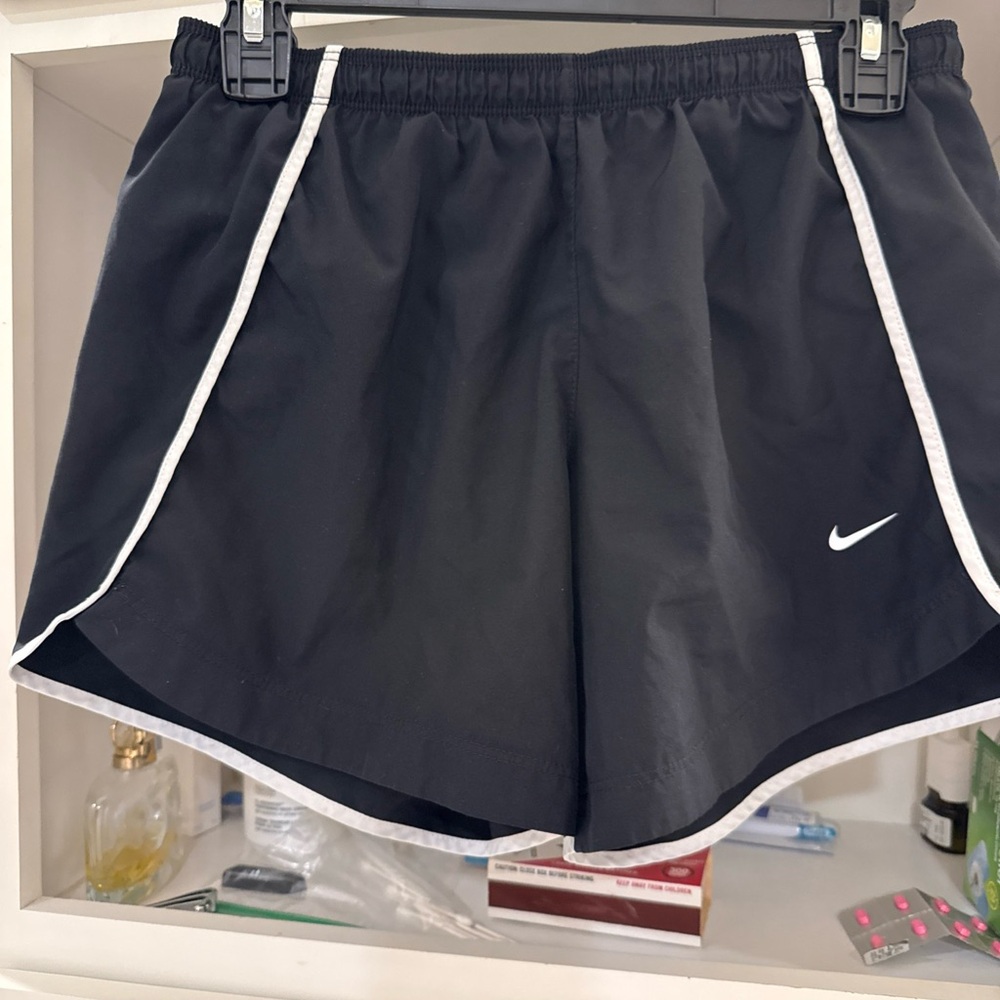 Nike Women's Black Athletic Shorts with White Trim